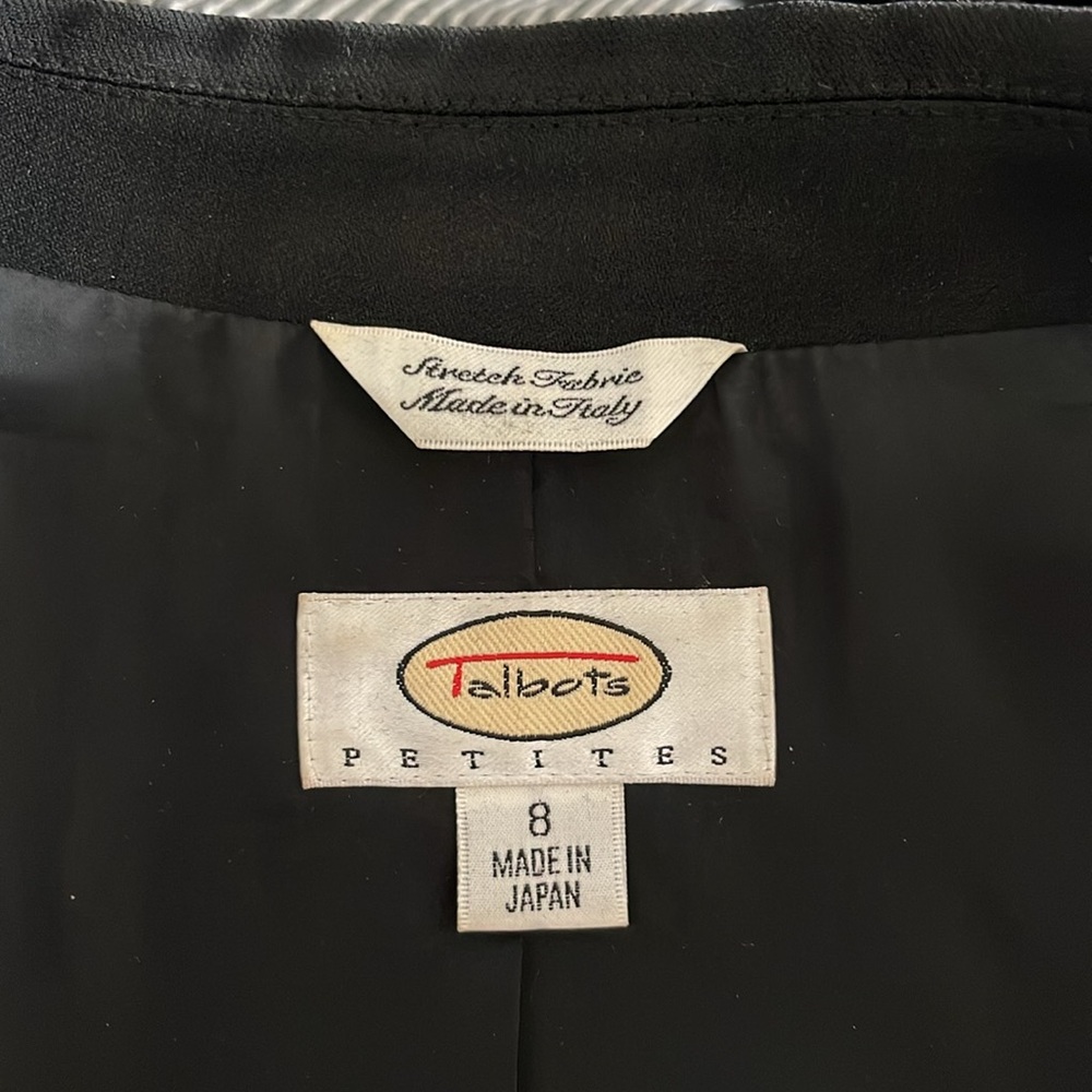 Vintage Talbots Luxe Italian Black Wool Fabric Blazer made in Japan - Picture 5 of 9